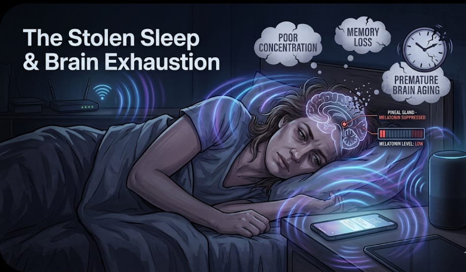 Brain fighting radiation during sleep